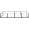 Dog Kennel Black 86.1 ftÂ² Steel