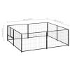 Dog Kennel Black 43.1 ftÂ² Steel