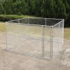 Outdoor Dog Kennel for Medium to Large Sized Animals, Heavy Duty Pet Playpen Kit with Lockable Door - Silver