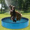 Foldable Dog Pet Bath Pool, 63" Diameter Large Collapsible Wading Pool Pits Ball Pool Portable Bathing Swimming Tub for Dogs Cats Indoor & Outdoor Use