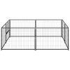 Dog Kennel Black 43.1 ftÂ² Steel