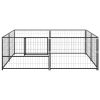 Dog Kennel Black 43.1 ftÂ² Steel