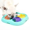 Non Slip Pet Puzzle Bowl Licking Pad Pet Slow Food Feeding Dishes Interactive Cat Dog Bowl