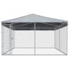 Outdoor Dog Kennel with Roof 150.4"x150.4"x88.6"