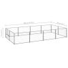 Dog Kennel Silver 86.1 ftÂ² Steel