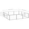 Dog Kennel Silver 96.9 ftÂ² Steel