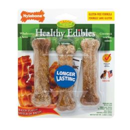 Nylabone Healthy Edibles All Natural Long Lasting Bacon Flavor Chew Treats 3 Count; Bacon; 1ea-SMall-Regular