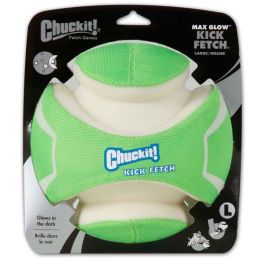 Chuckit! Kick Fetch Dog Toy Max Glow Green; White Large