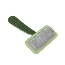 Safari Dog Soft Slicker Brush Light Green; Dark Green Medium