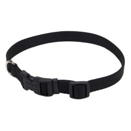 Coastal Adjustable Nylon Dog Collar with Plastic Buckle Black 5-8 in x 10-14 in