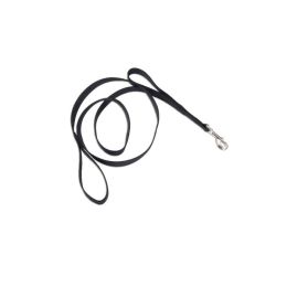 Loops 2 Double Handle Nylon Dog Leash Black 1 in x 6 ft