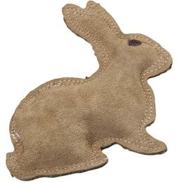 Dura-Fused Leather and Jute Dog Toy Rabbit Brown Small