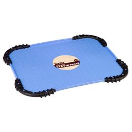 JW Pet Skid Stop Stay in Place Dog Food Mat Blue; Black One Size