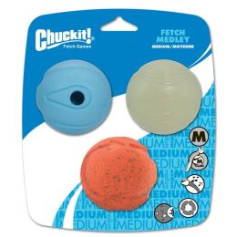 Chuckit! Fetch Medley Balls Dog Toy Assortment Fetch Medley 1 Multi-Color 3 Pack Medium