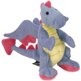 goDog Dragons with Chew Guard Technology Tough Plush Dog Toy Periwinkle Large