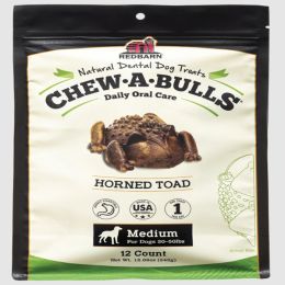 Redbarn Pet Products Chew-A-Bulls Toad Dog Treat Medium; 12 Pack