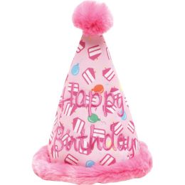 Worthy Dog Birthday Hat Pink