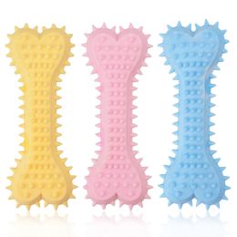 2pcs New dog grinding teeth biting toys Creamy scented with prickly flat bones Large and small dog teeth grinding toys; dog's gifts (colour: 2pcs, size: blue)