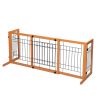 Wood Freestanding Pet Gate, Wood Dog Gate with Adjustable Width 40"-71", Barrier for Stairs Doorways Hallways, Puppy Safety Fenc