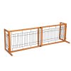 Wood Freestanding Pet Gate, Wood Dog Gate with Adjustable Width 40"-71", Barrier for Stairs Doorways Hallways, Puppy Safety Fenc