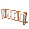 Wood Freestanding Pet Gate, Wood Dog Gate with Adjustable Width 40"-71", Barrier for Stairs Doorways Hallways, Puppy Safety Fenc