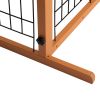 Wood Freestanding Pet Gate, Wood Dog Gate with Adjustable Width 40"-71", Barrier for Stairs Doorways Hallways, Puppy Safety Fenc