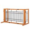 Wood Freestanding Pet Gate, Wood Dog Gate with Adjustable Width 40"-71", Barrier for Stairs Doorways Hallways, Puppy Safety Fenc